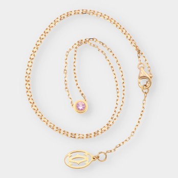 Collar Cartier en oro amarillo 18kt con zafiro rosa 2