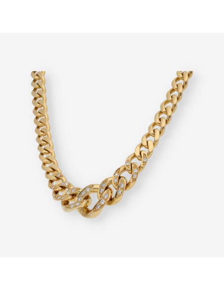 Gargantilla barbada 41.5cm en oro 18kt con brillantes