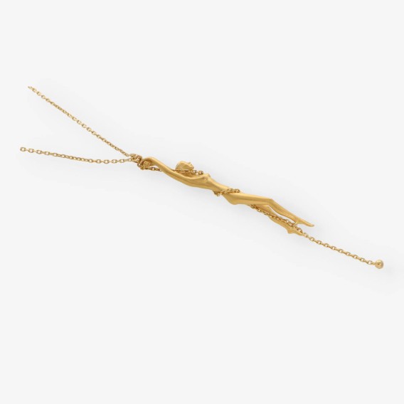 Collar carrera y carrera de mujer desnuda oro 18kt