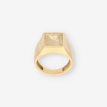 Anillo oro sello con piedra 2