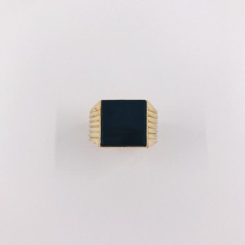 Anillo sello en oro 18kt con onix