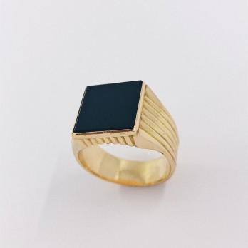 Anillo sello en oro 18kt con onix 2
