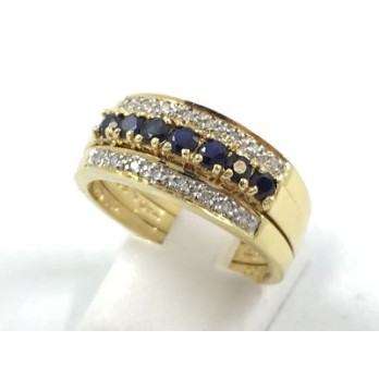 Anillo de oro y brillantes con centro intercambiable de rubÃ­es, esmeraldas o zafiros