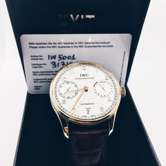 IWC Schaffhausen PortuguÃ©s automatic 7 days oro rosa