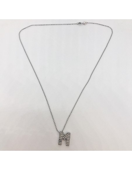 Collar en oro blanco con brillante.