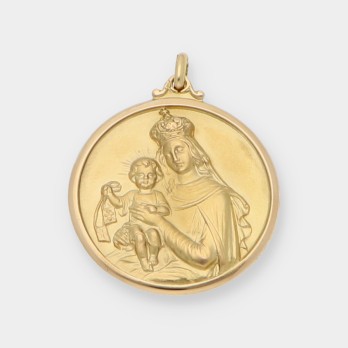 Medalla en oro 18kt con doble imagen 2