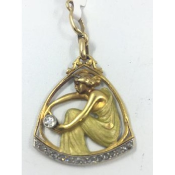 Colgante Masriera en oro y brillantes