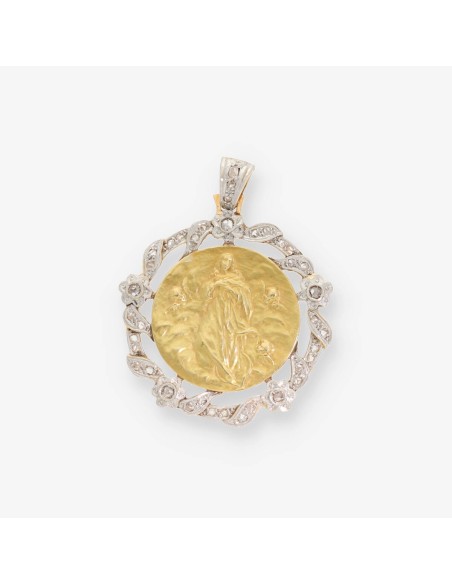 Medalla de la virgen  en oro 18kt