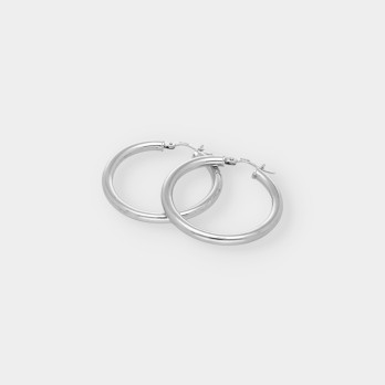 Pendientes aro en oro blanco 18kt 2