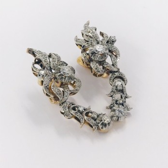Pendientes vintage en oro 18kt con brillantes 2