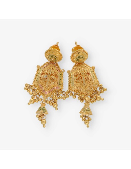 Pendientes largos en oro 21kt