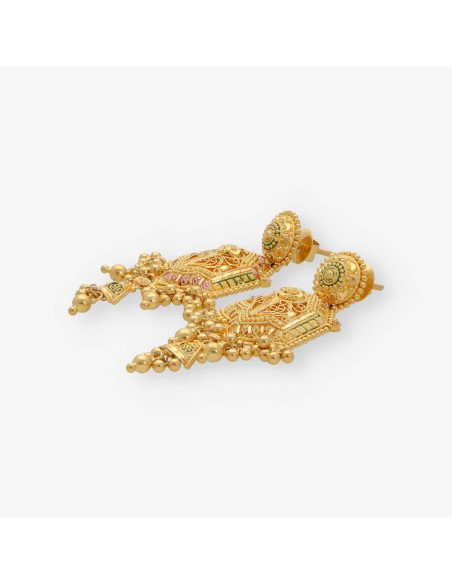 Pendientes largos en oro 21kt