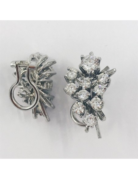 Pendientes de oro blanco y brillantes