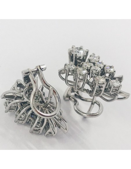 Pendientes de oro blanco y brillantes