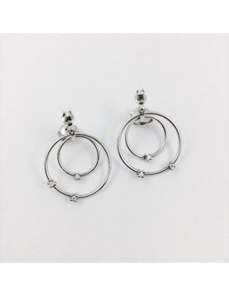 Pendientes en oro blanco y brillantes