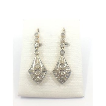 Pendientes art decÃ³ en oro y diamantes