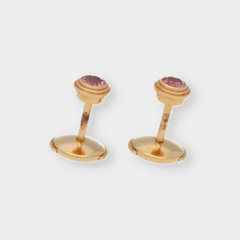 Pendientes Cartier en oro amarillo 18kt con zafiro rosa 2