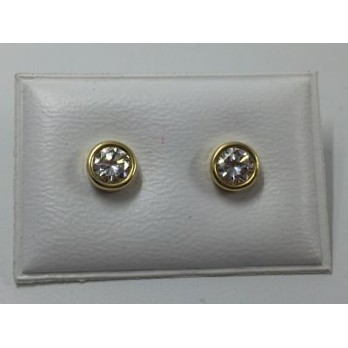 Pendientes dormilonas en oro y brillantes