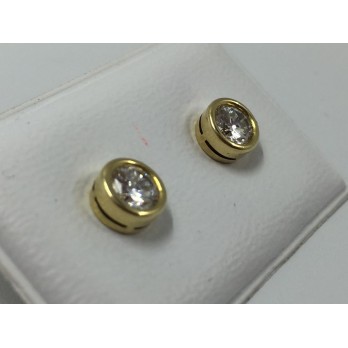 Pendientes dormilonas en oro y brillantes 2