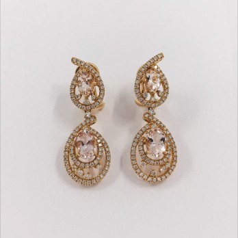 Pendientes mÃ³viles en oro y brillantes