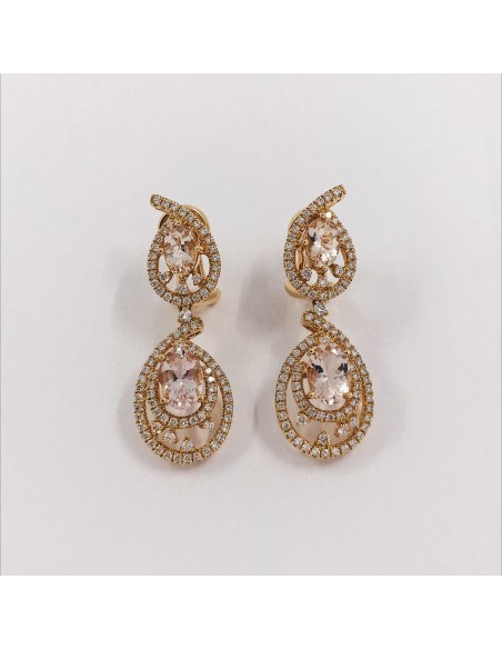 Pendientes mÃ³viles en oro y brillantes