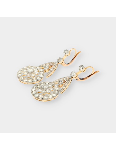 Pendientes vintage en oro 18kt con diamantes