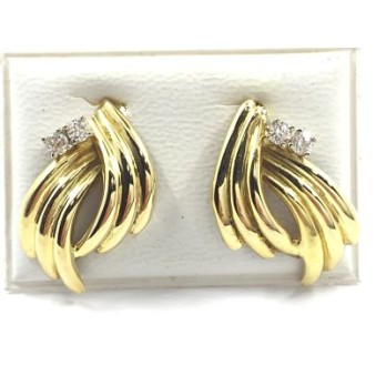 Pendientes de oro y circonitas