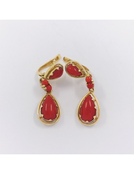 Pendientes largos vintage en oro 18kt