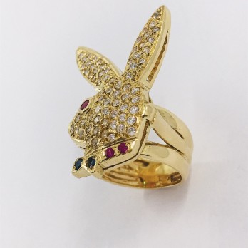 Anillo conejo Play Boy en oro 18kt 2