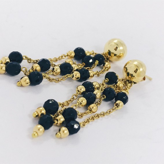 Pendientes en oro 18kt con Ã³nix