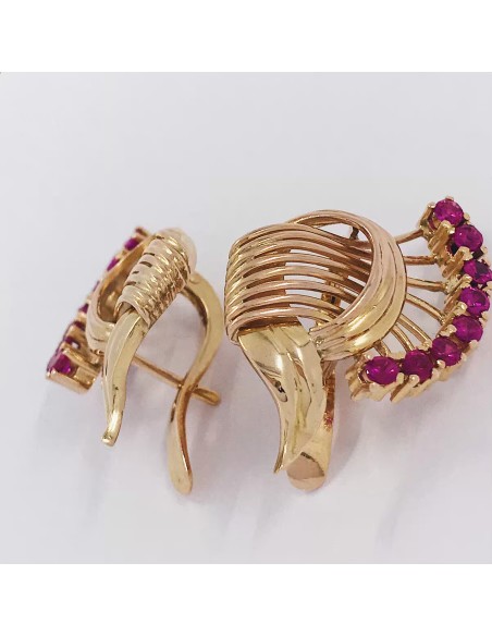 Pendientes en oro 18kt con rubÃ­s