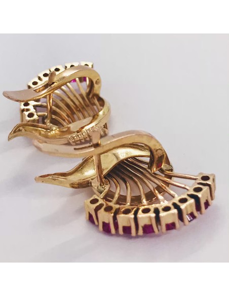 Pendientes en oro 18kt con rubÃ­s