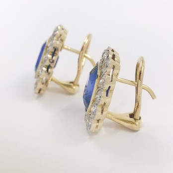 Pendientes rosetÃ³n de zafiros y brillantes 2