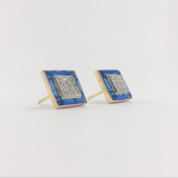 Pendientes en oro amarillo 18kt y diamantes 2