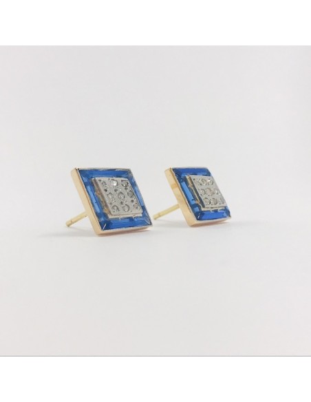 Pendientes en oro amarillo 18kt y diamantes