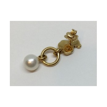 Pendientes Tous de oro con perla y brillantes 2