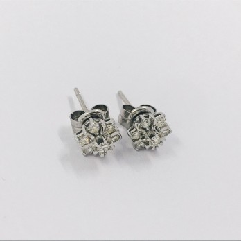 Pendientes en oro blanco 18kt con brillantes 2