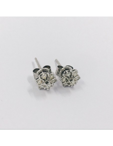 Pendientes en oro blanco 18kt con brillantes
