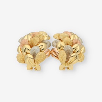 Pendientes en oro tricolor 18kt 2