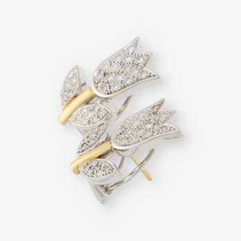 Pendientes Tous en oro bicolor 18kt y brillantes 2