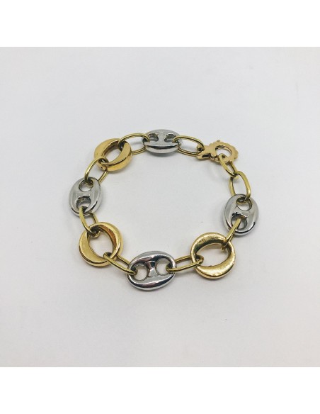 Pulsera bicolor en oro 18kt.