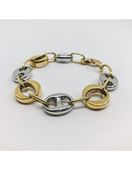 Pulsera bicolor en oro 18kt.