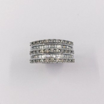 Anillo en oro blanco 18kt con brillantes