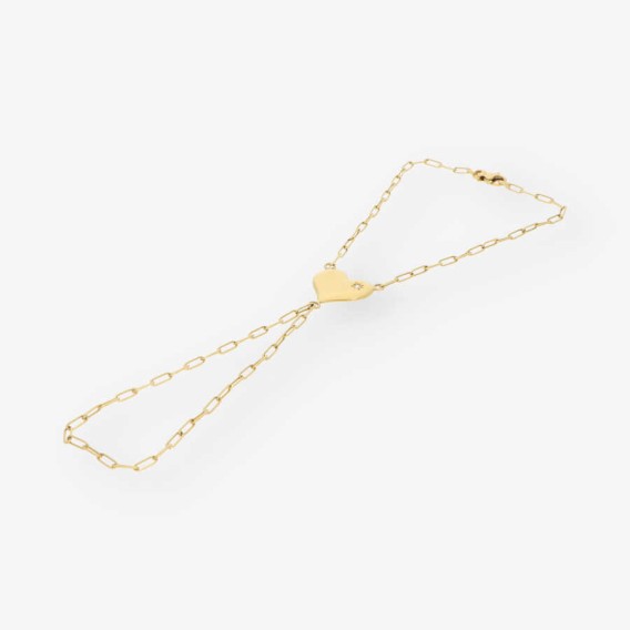 Pulsera de dedo con corazÃ³n en oro 18kt