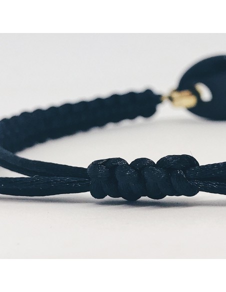 Pulsera  de  cordÃ³n trenzado con oro 18kt
