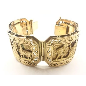 Gran pulsera ancha en oro