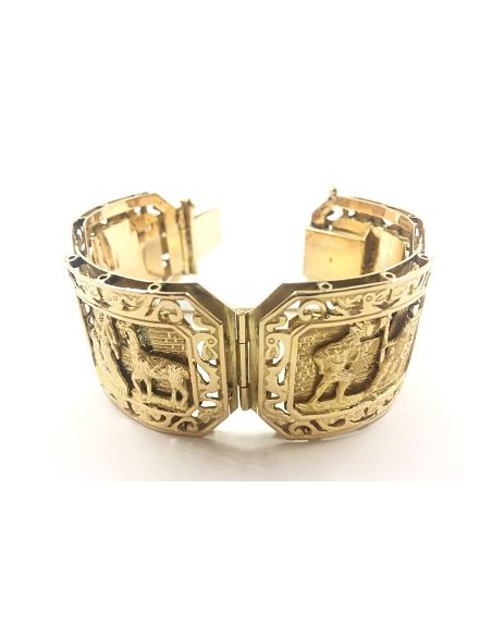 Gran pulsera ancha en oro