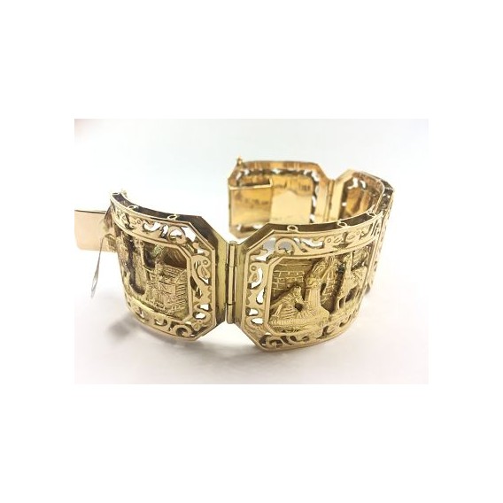 Gran pulsera ancha en oro