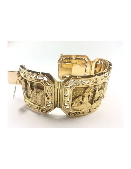 Gran pulsera ancha en oro