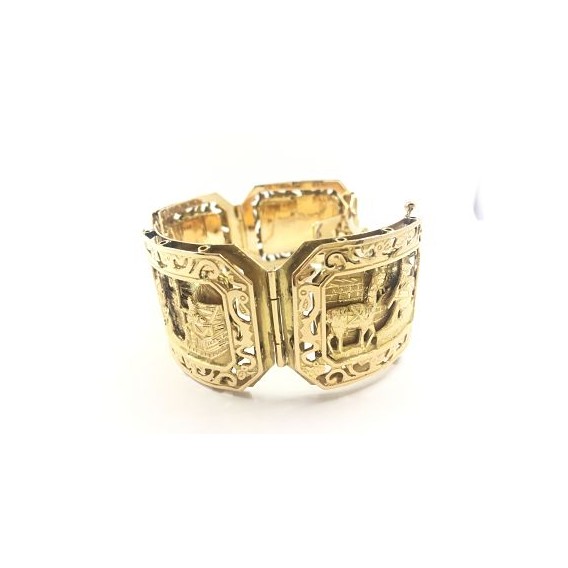 Gran pulsera ancha en oro